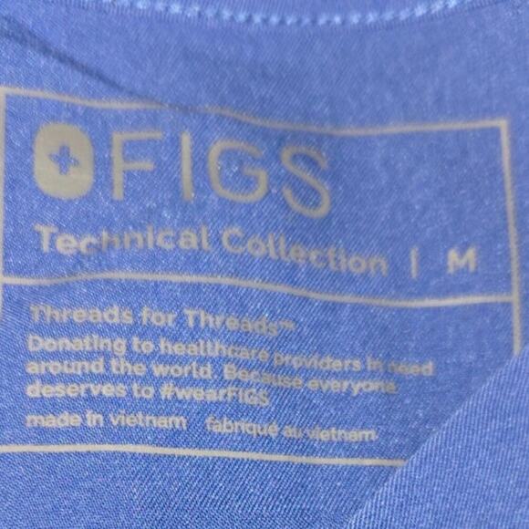 Figs Blue Men's Scrub Top Medium - Picture 4 of 5